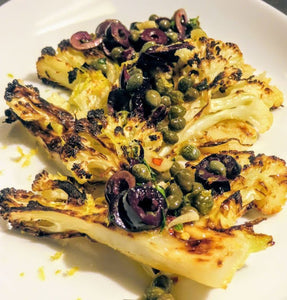 Carla Hall’s Broiled Cauliflower Steak with Olive Relish Recipe