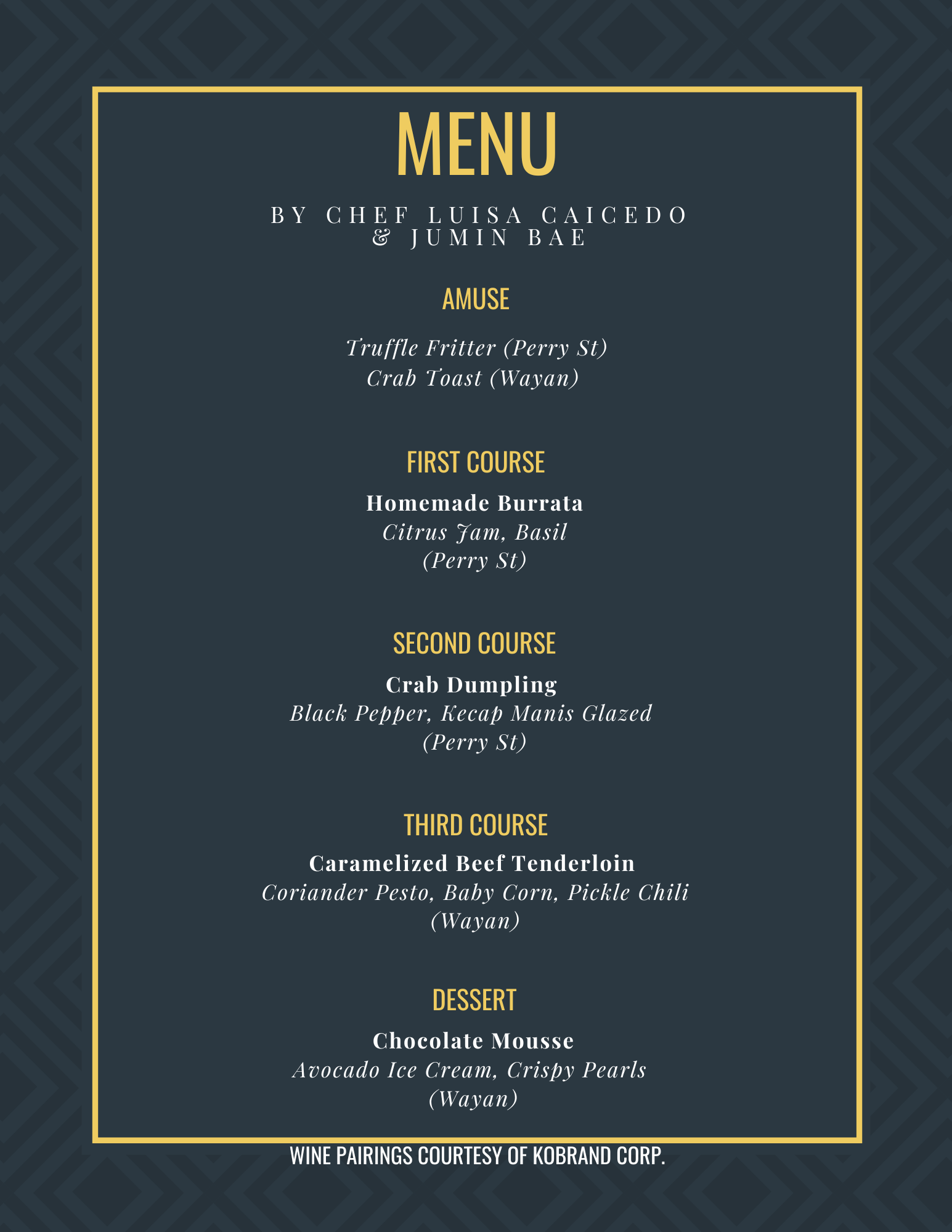 Jumin Bae & Luisa Caicedo - Perry Street & Wayan